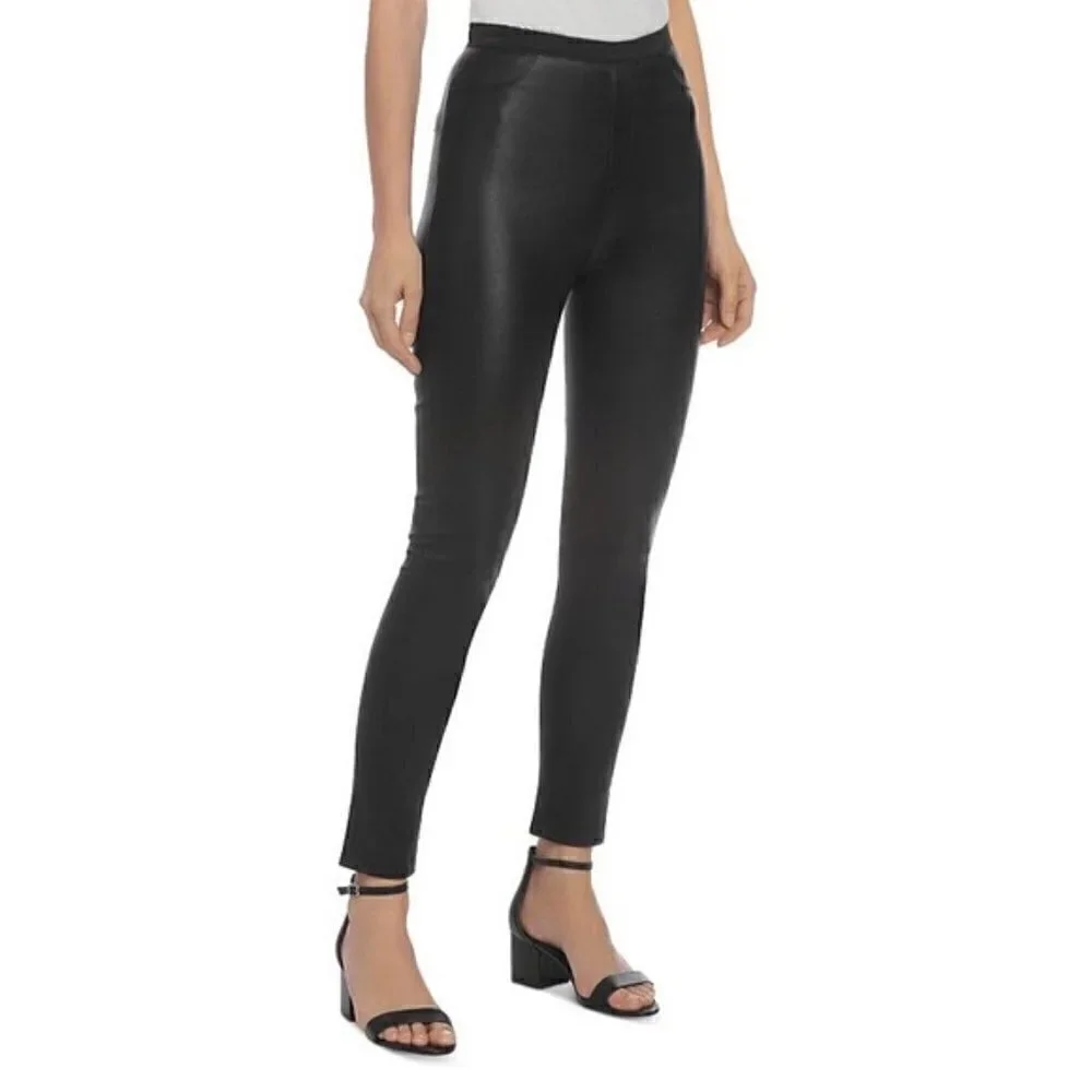 New Bagatelle City Stretch 100% Leather High Waisted Brown Leggings Pants NWT XS